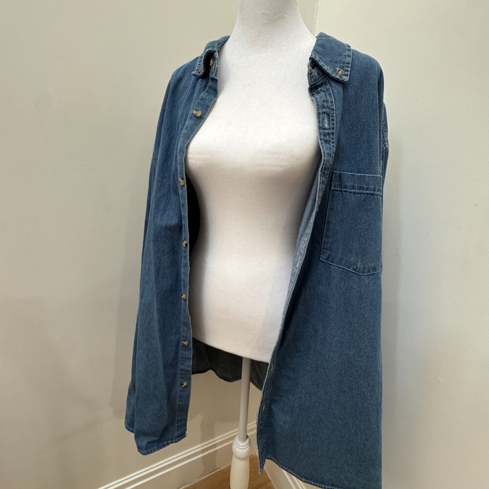 Oversized drapey jean jacket 💙